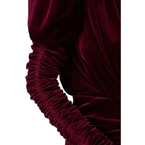 Ronny Kobo Velvet Alicia Dress Wine Purple Red Womens Size Medium - Picture 5 of 12